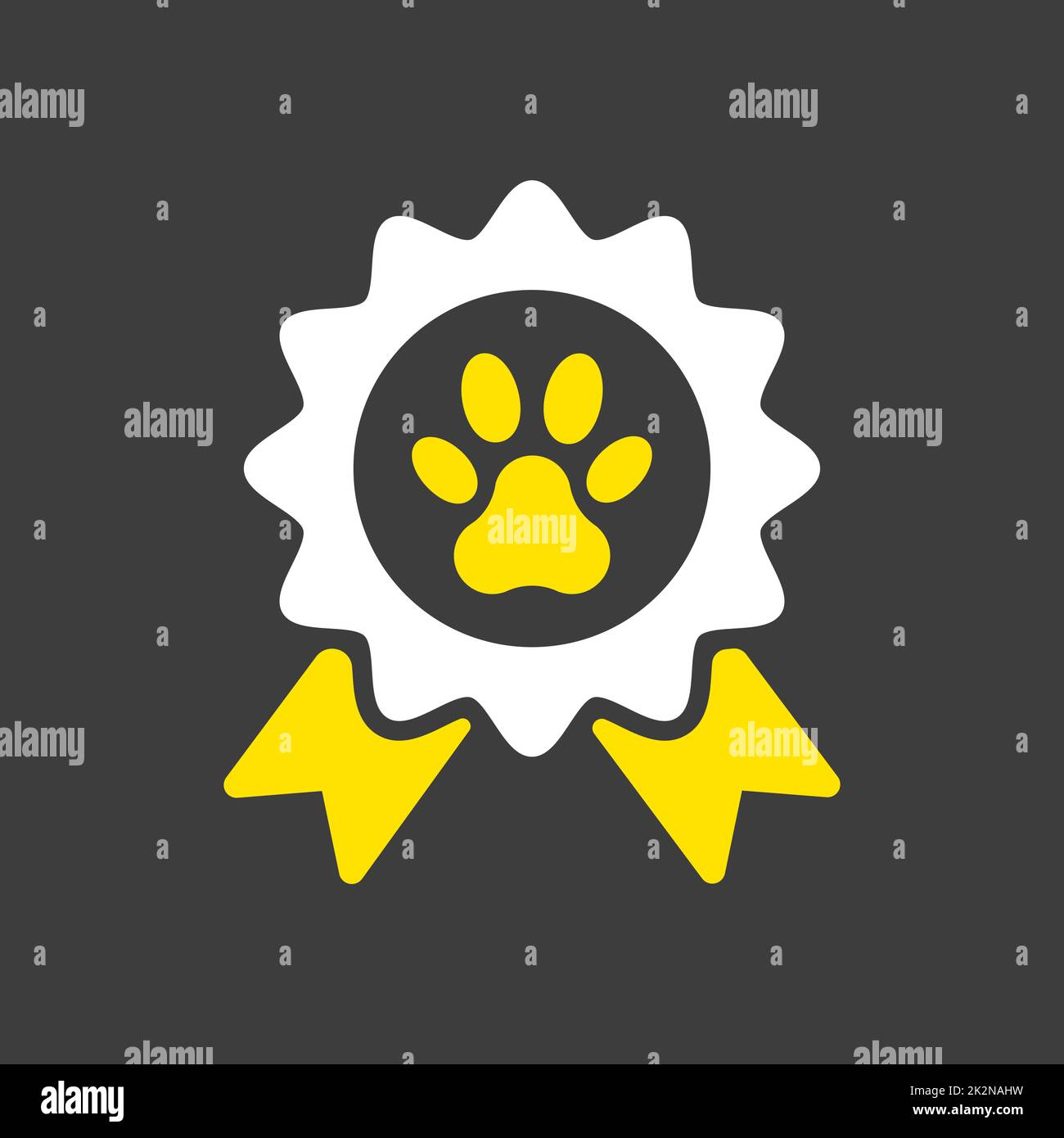Pets award rosette vector icon. Pet animal sign Stock Photo