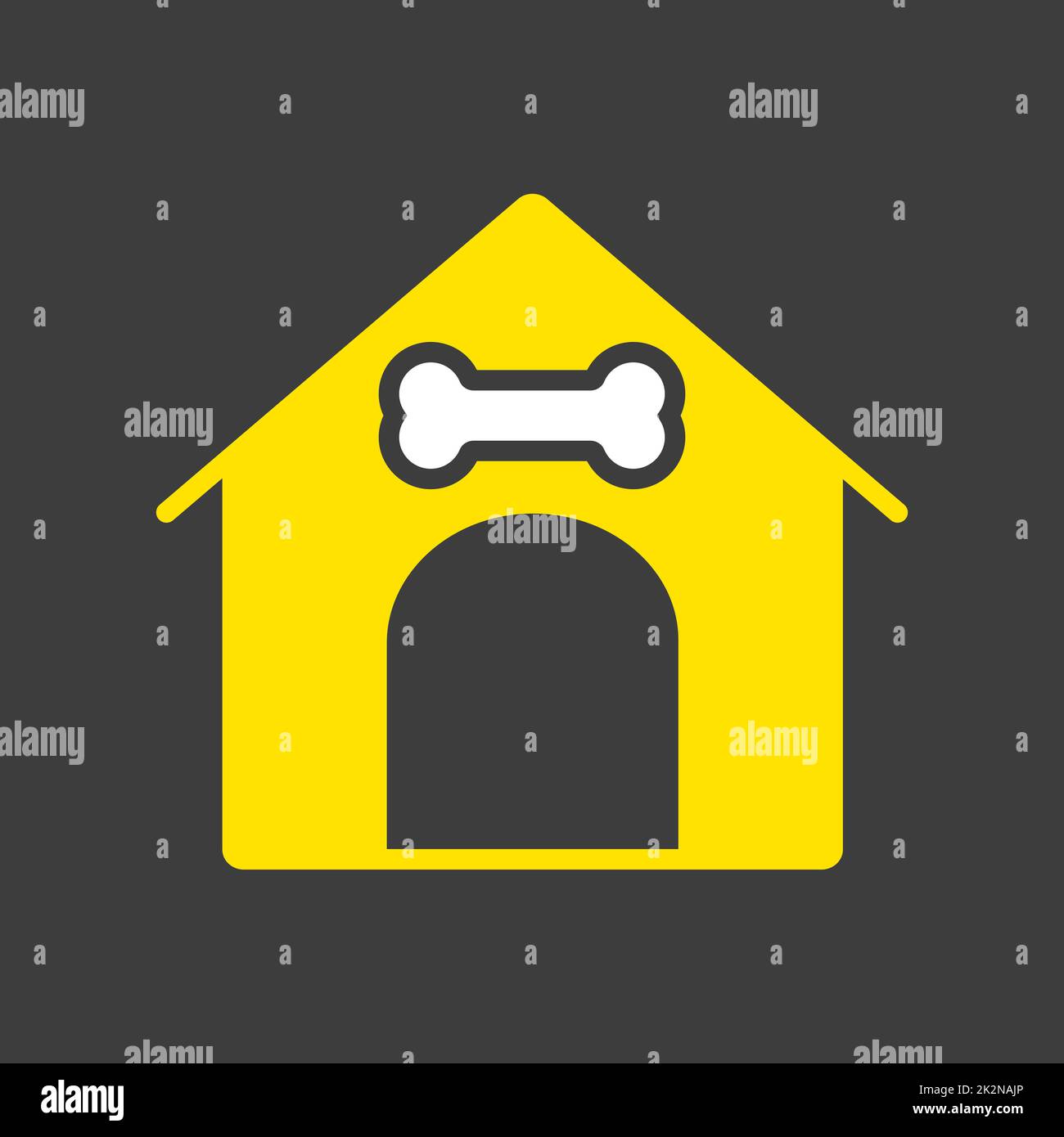 Dog house vector icon. Pet animal sign Stock Photo