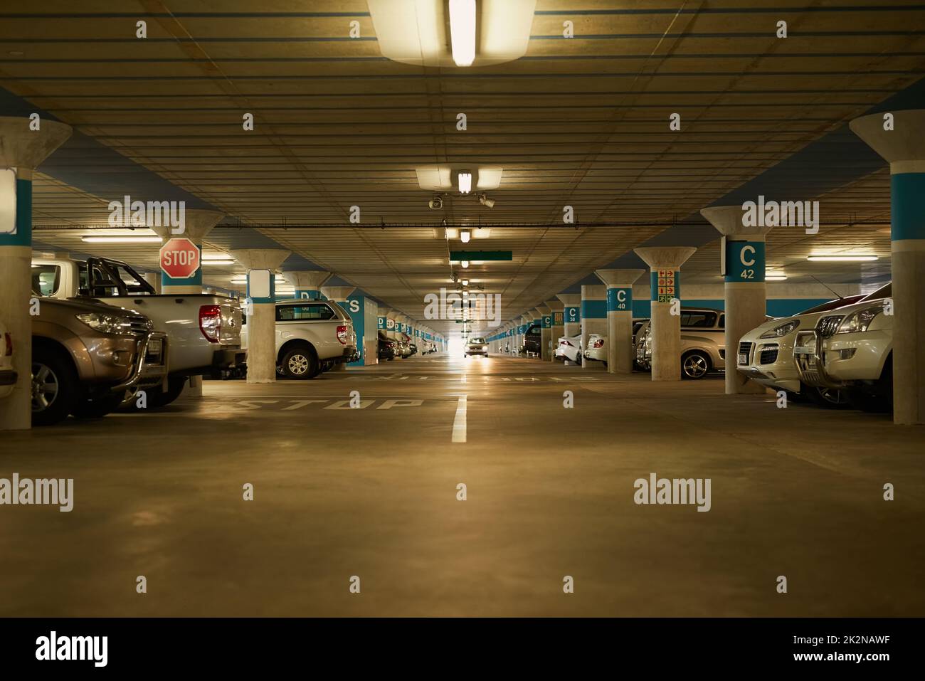 Park wherever you like. Shot of an underground parking garage full of