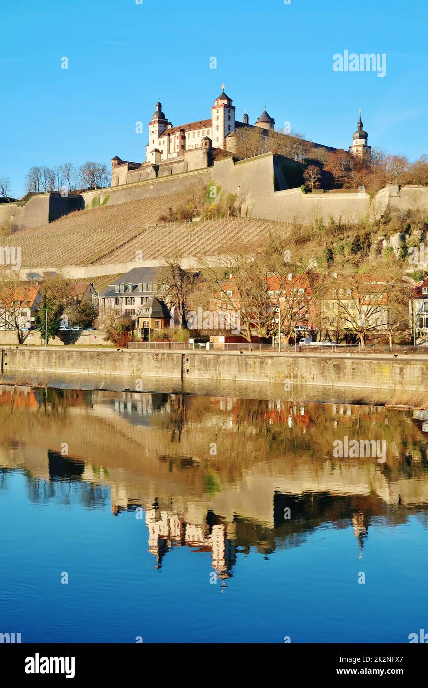 WÃ¼rzburg, Marienberg Fortress, Main Stock Photo
