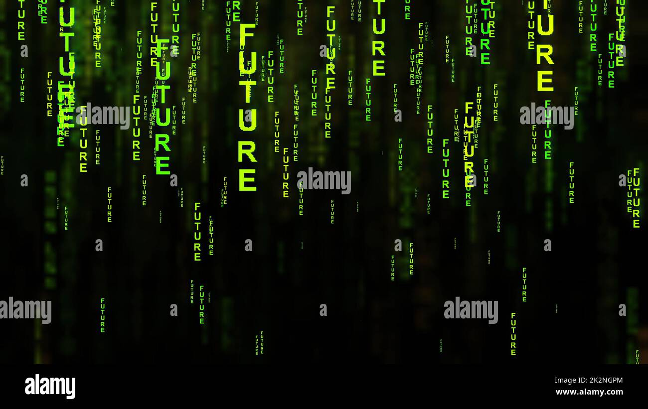 Future text on the screen concept Stock Photo