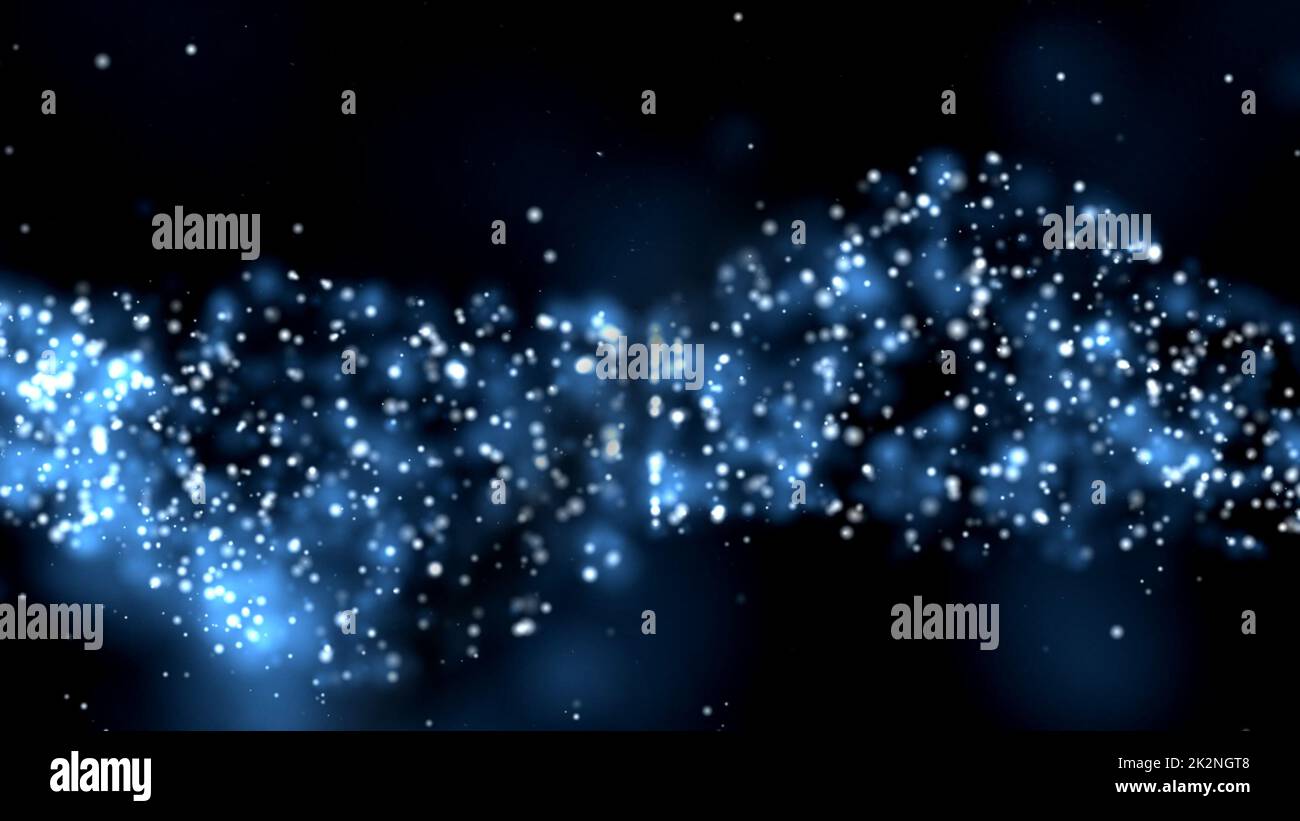 Blue dust particles floating over black Stock Photo - Alamy
