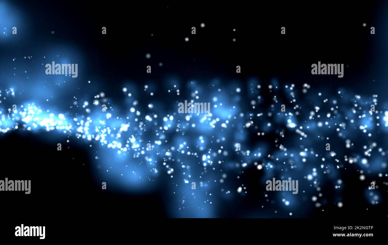 Blue dust particles floating over black Stock Photo - Alamy