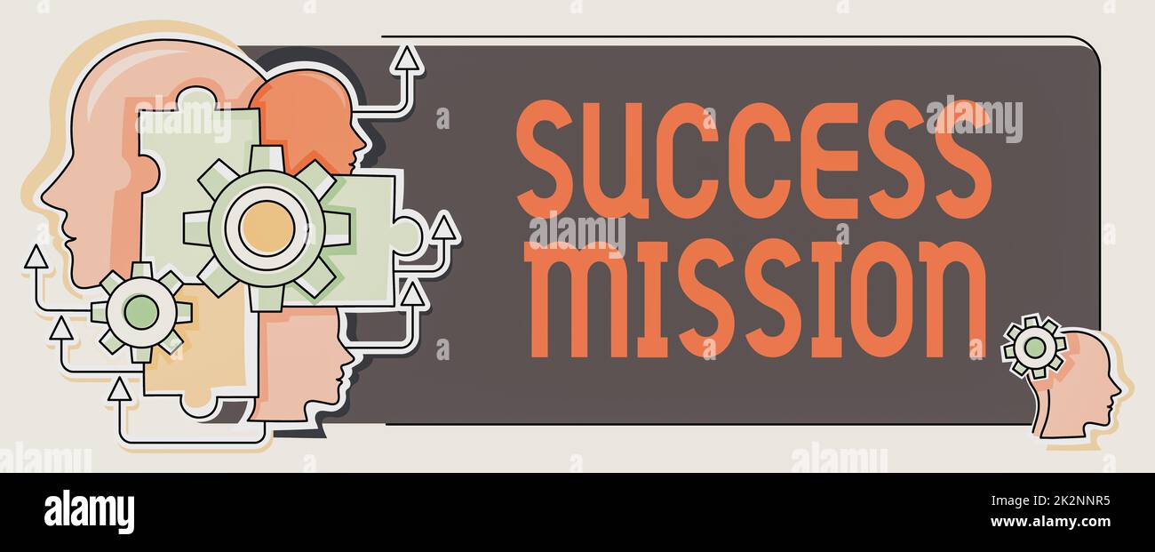 Hand Writing Sign Success Mission Word Written On Getting Job Done In 