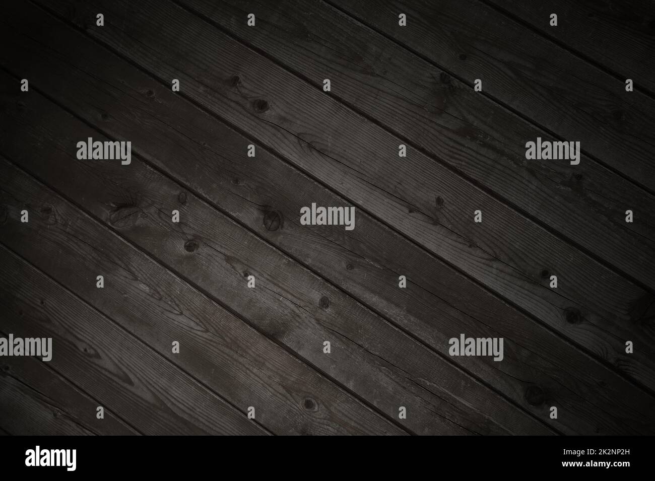 Rustic diagonal wooden planks - Brown grey background Stock Photo