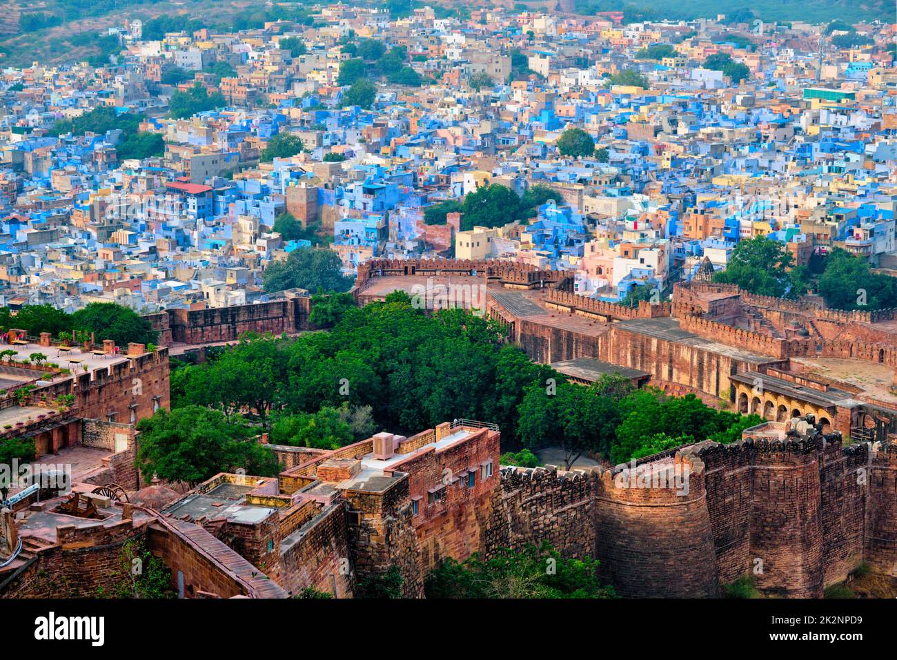 Aerial view of Jodhpur Blue City. Jodphur, Rajasthan, India Stock Photo