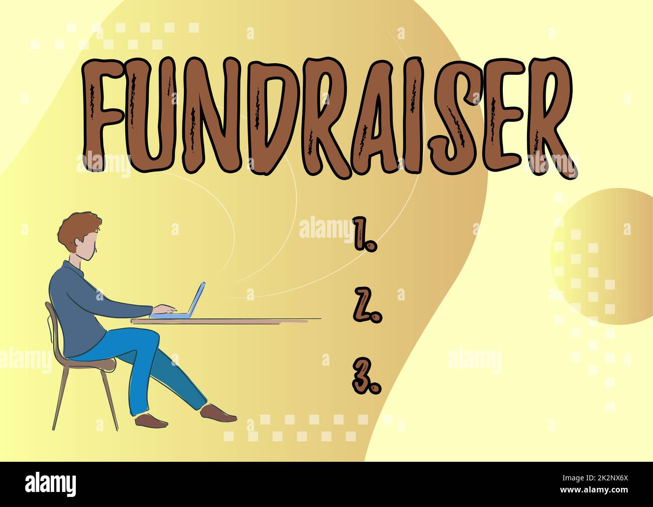 Sign displaying Fundraiser. Concept meaning person whose job or task is