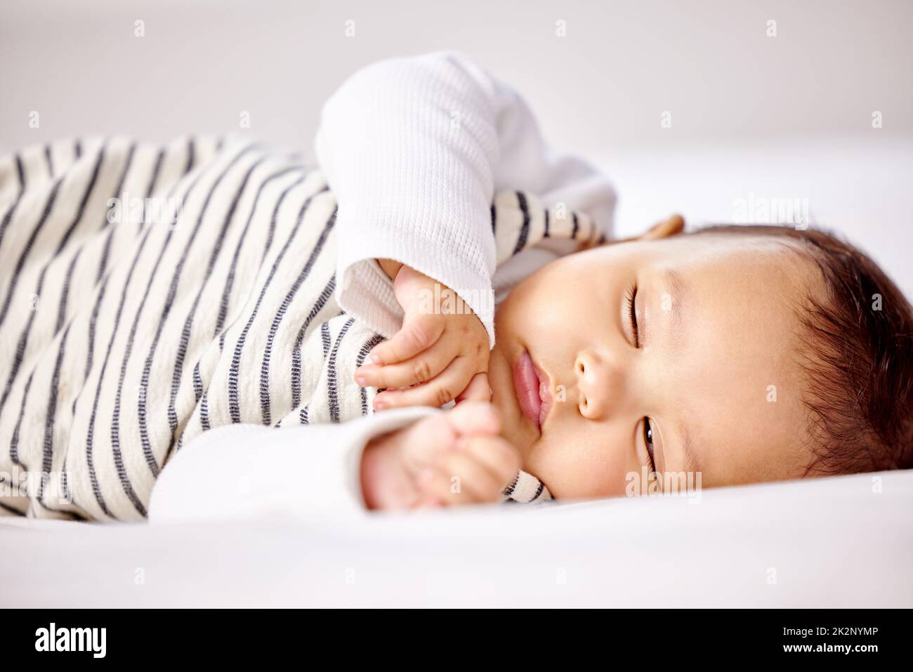 Time to count some sheep. Shot of a little baby sleeping. Stock Photo