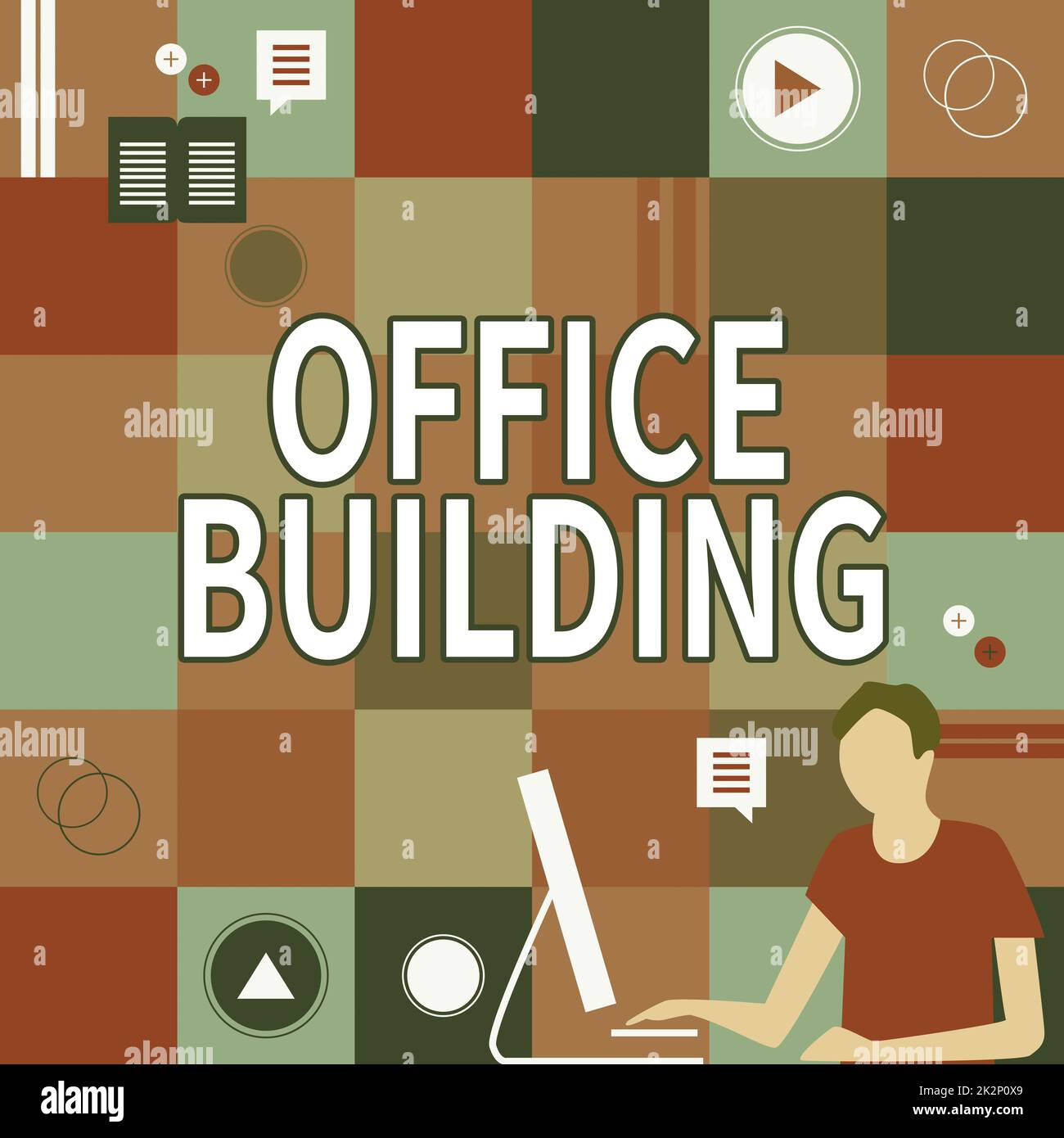 Conceptual display Office Building, Concept meaning Commercial