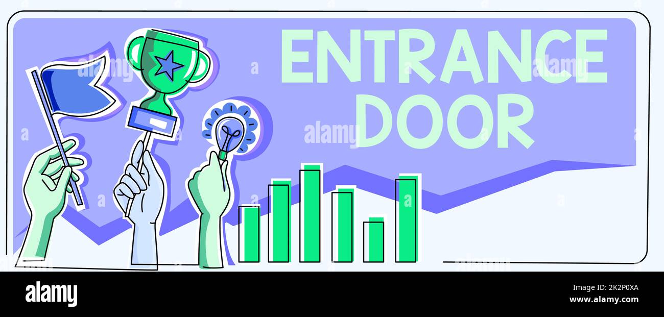 Conceptual display Entrance Door. Conceptual photo Way in Doorway Gate