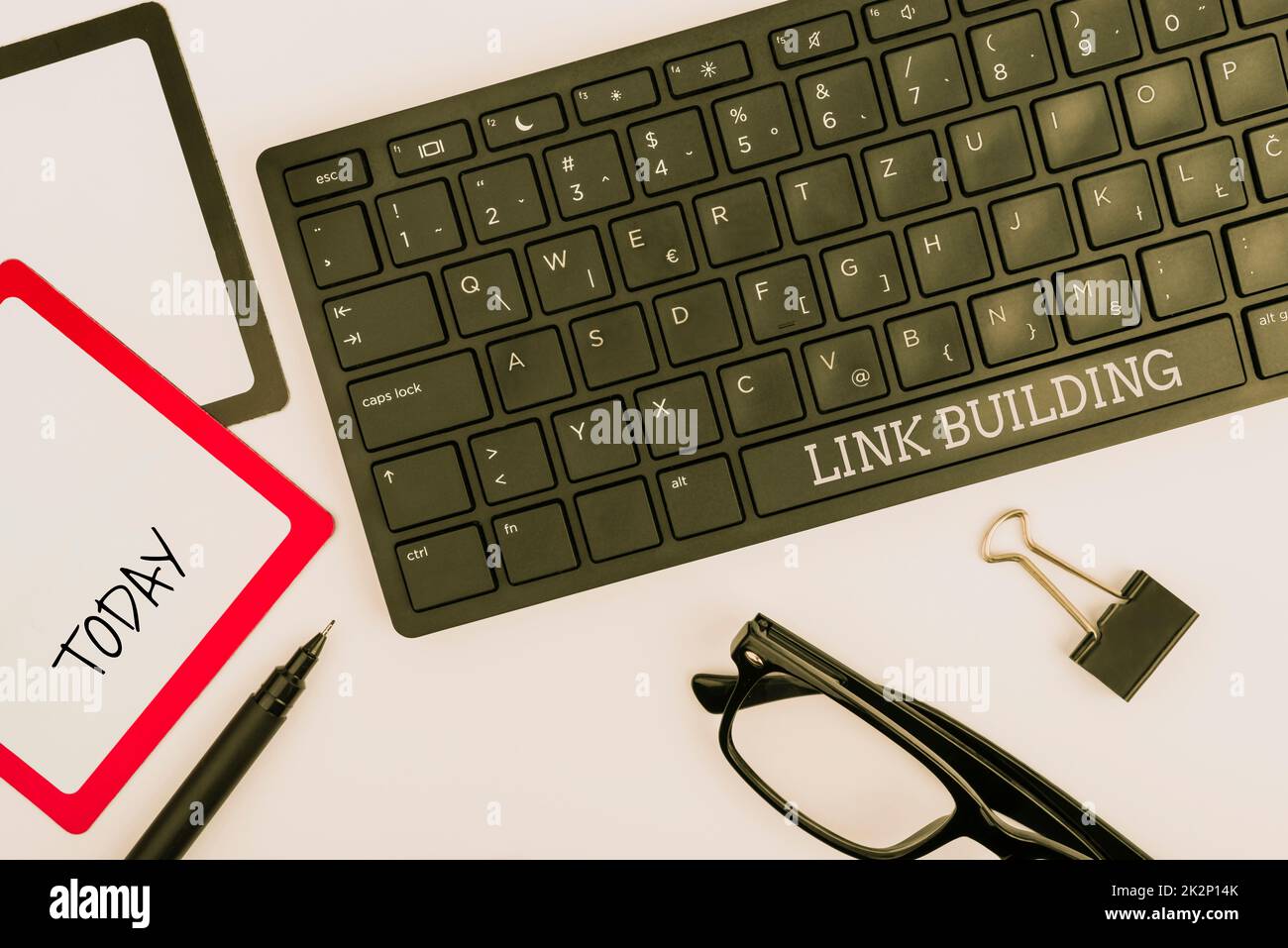 Text caption presenting Link Building. Business overview SEO Term Exchange Links Acquire Hyperlinks Indexed Computer Keyboard And Symbol.Information Medium For Communication. Stock Photo