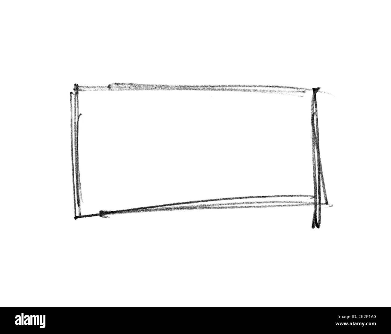 Hand drawn sketch of black frame made with pencil Stock Photo