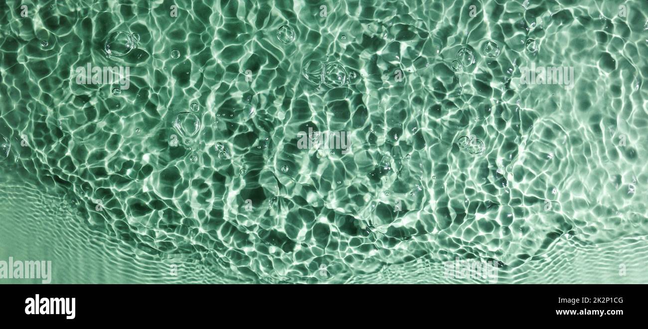 green water wave splash surface. abstract background. banner Stock Photo