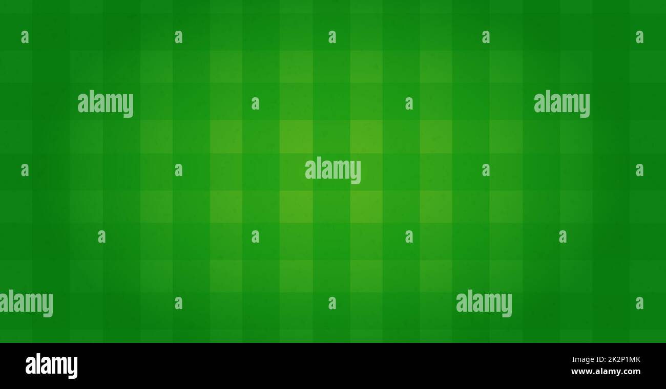 Realistic green football field with checkered markings - Vector Stock Photo