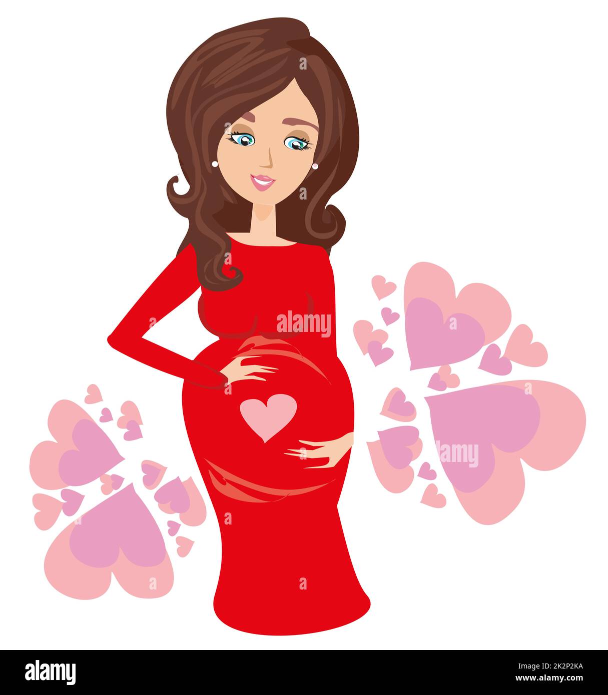 Shower card with happy pregnant woman Stock Photo Alamy