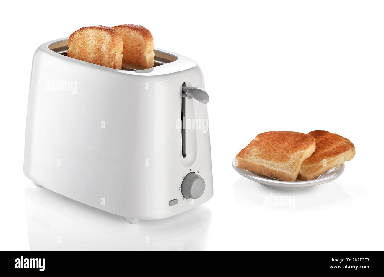 Toaster with bread isolated Stock Photo Alamy