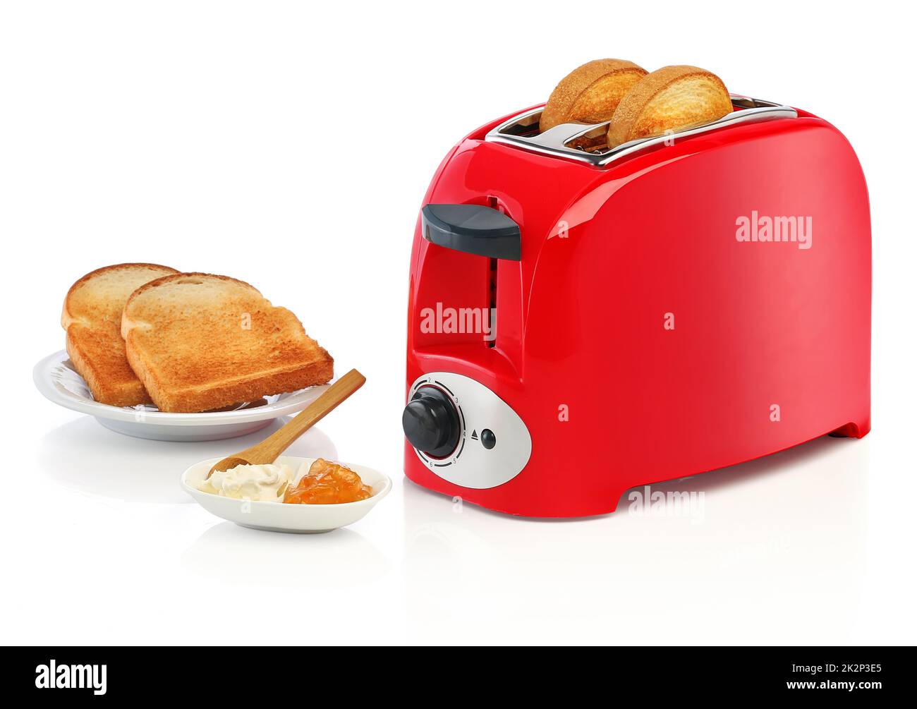 Toaster with bread isolated Stock Photo Alamy