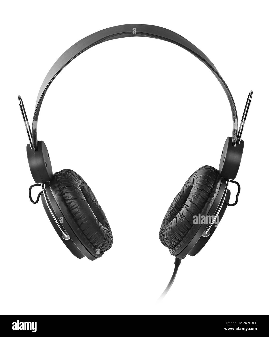 Black headphones over white Stock Photo