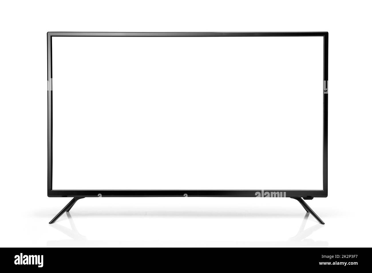 Black LED tv television screen blank isolated Stock Photo