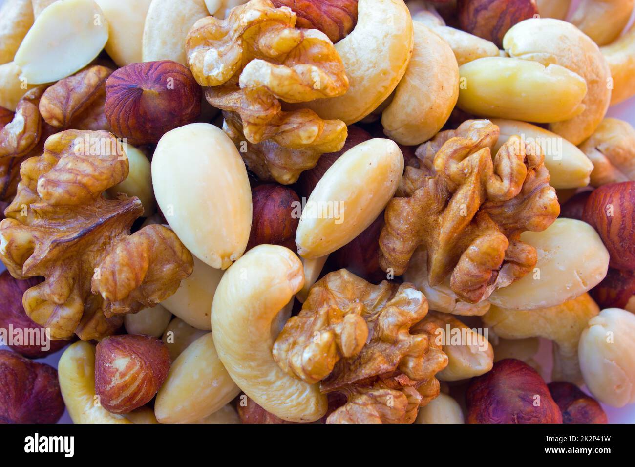 Nuts mixture hazelnut almonds walnuts cashew Stock Photo Alamy