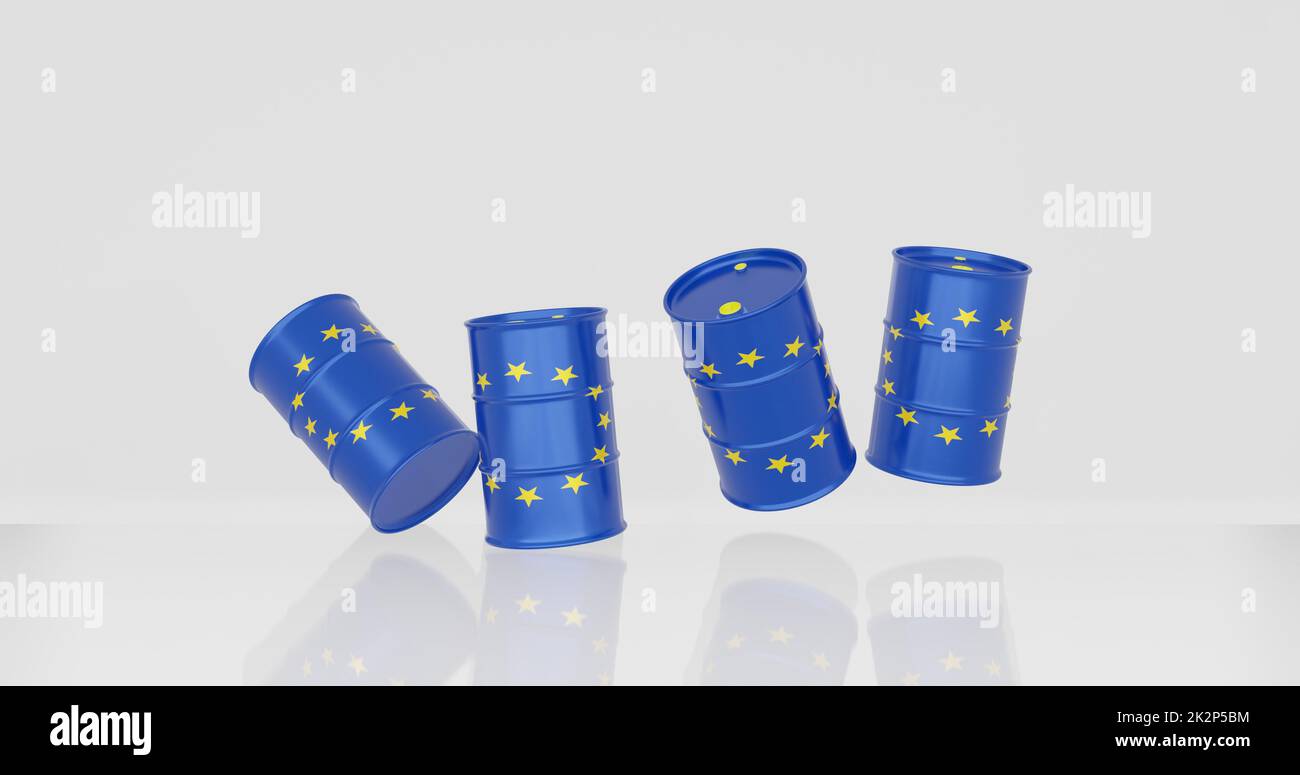 oil barrels for euro energy crisis Stock Photo