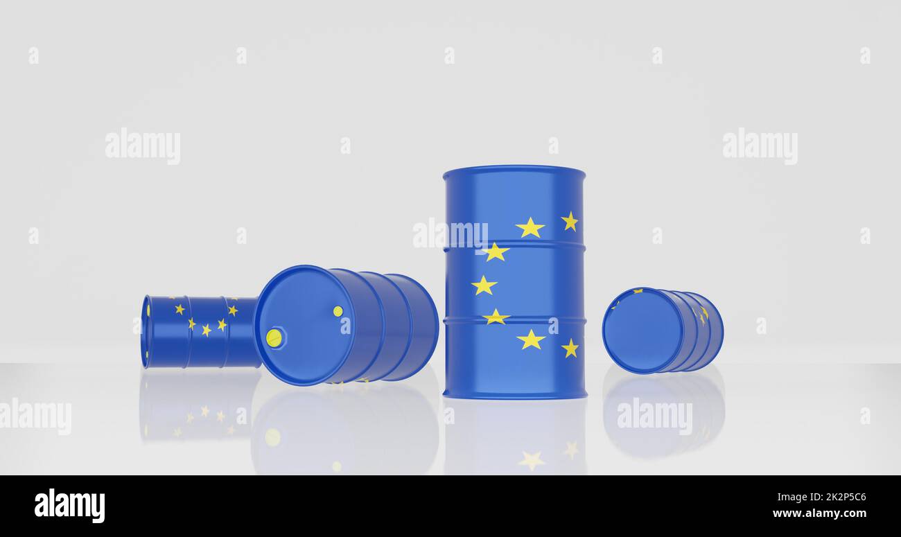oil barrels for euro energy crisis Stock Photo