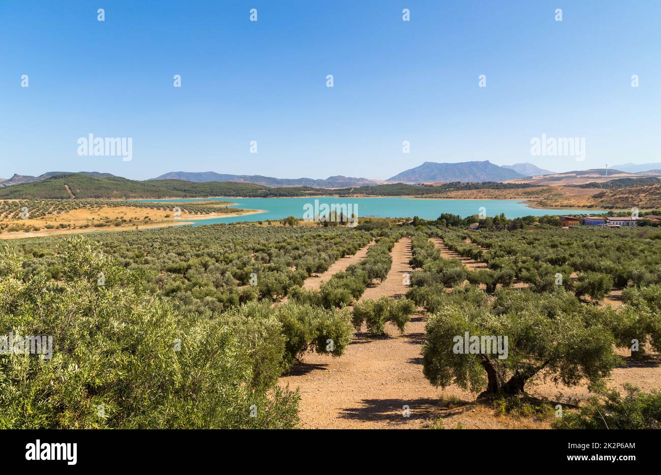 Blue lake in Zahara de la Sierra Stock Photo - Alamy