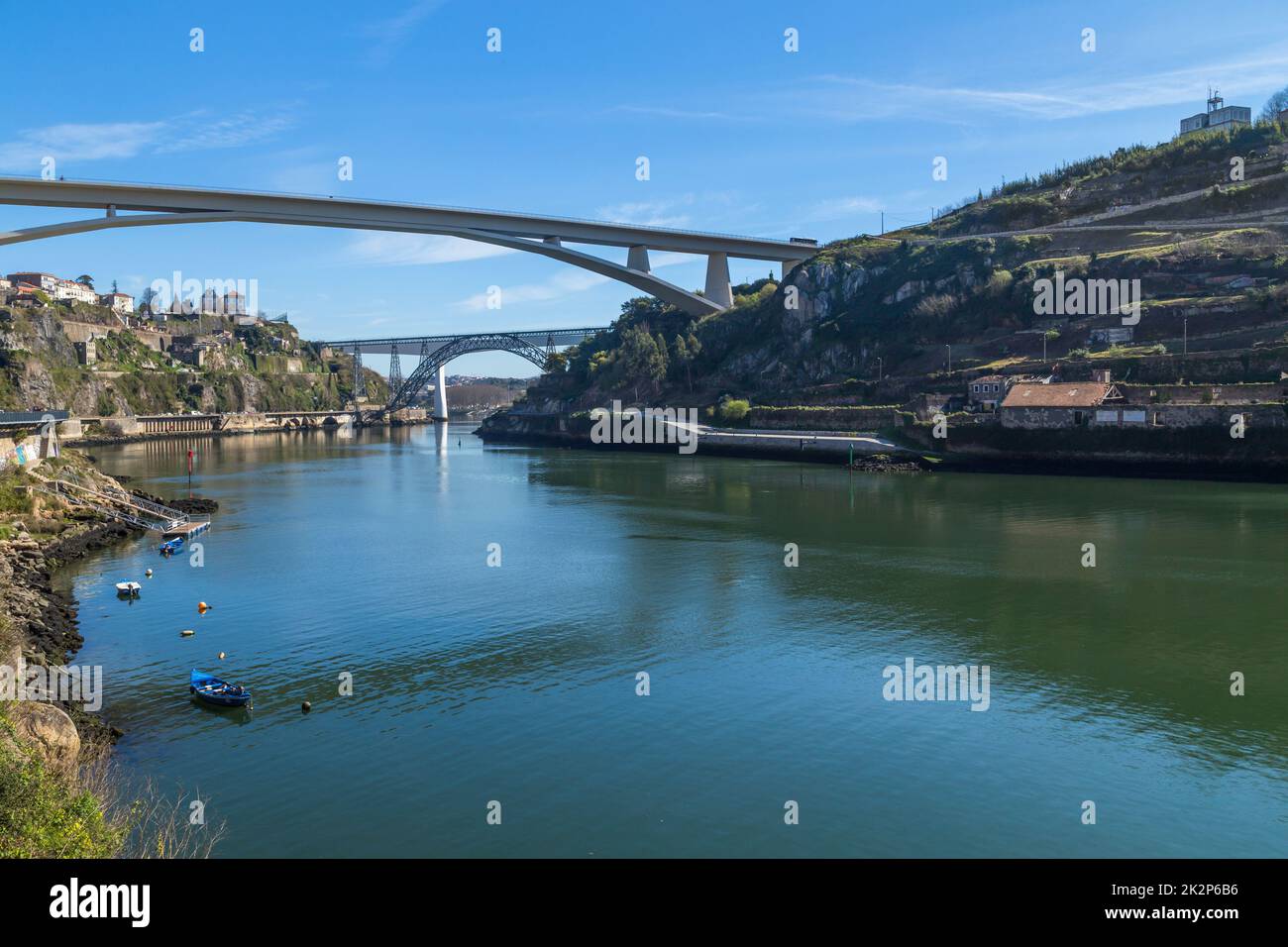 View from Porto and Vila Nova de Gaia Stock Photo