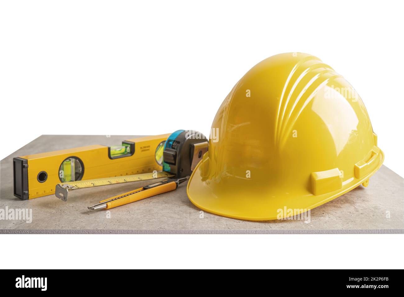 Safety first hard helmet hat and engineer tool with copy space