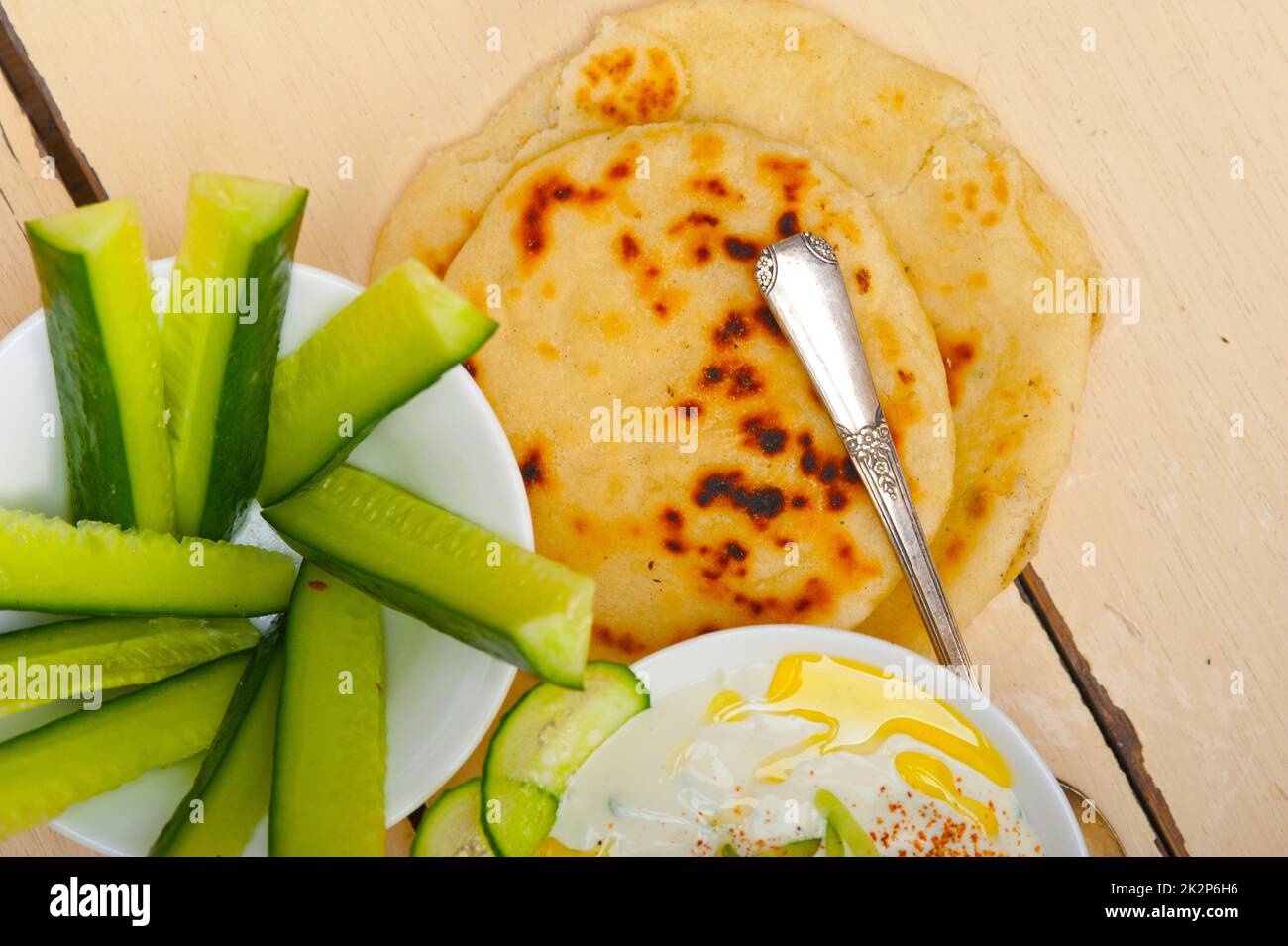 Arab middle east goat yogurt and cucumber salad Stock Photo Alamy