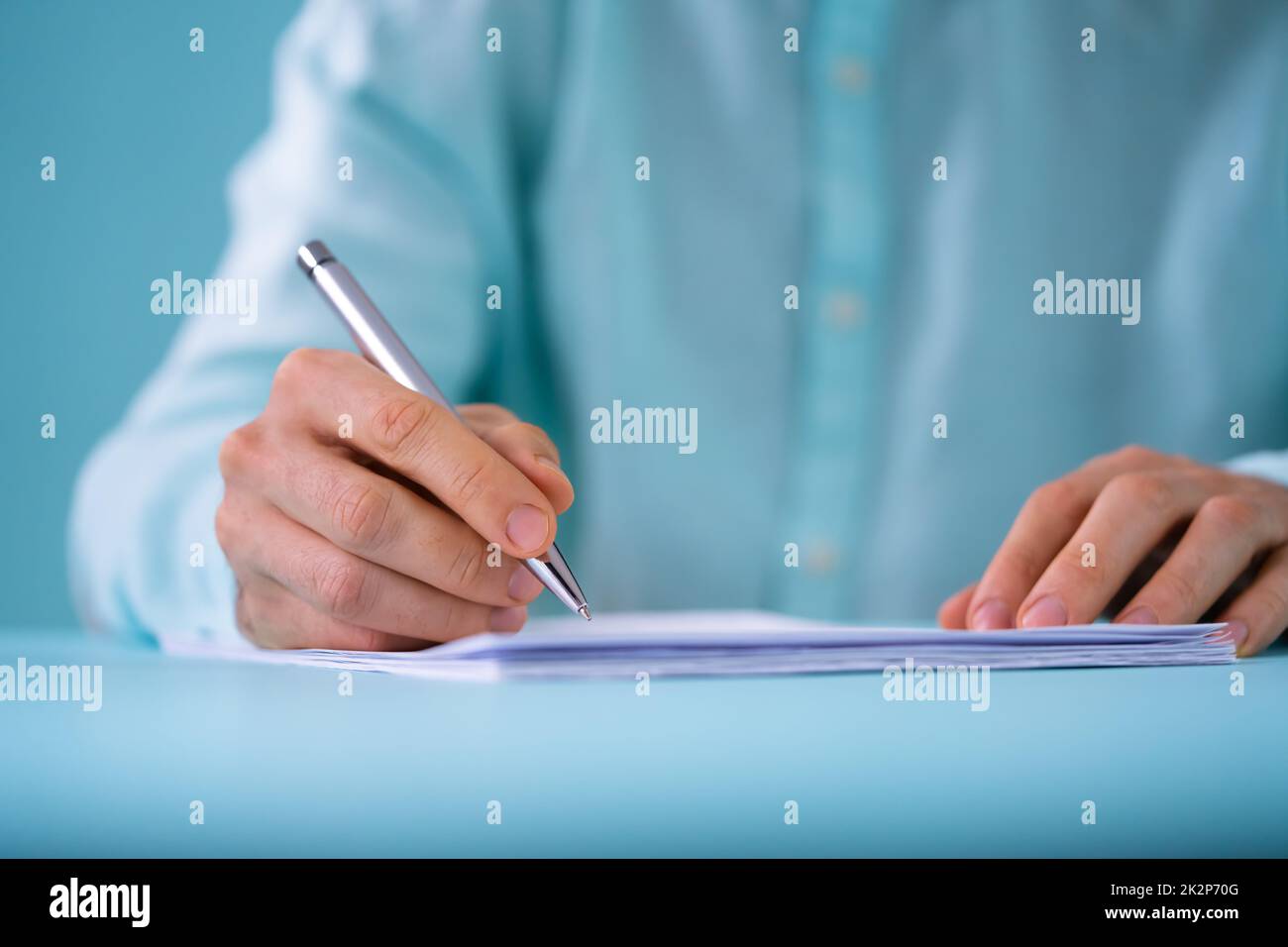 Lawyer Signing Business Contract Legal Document Stock Photo