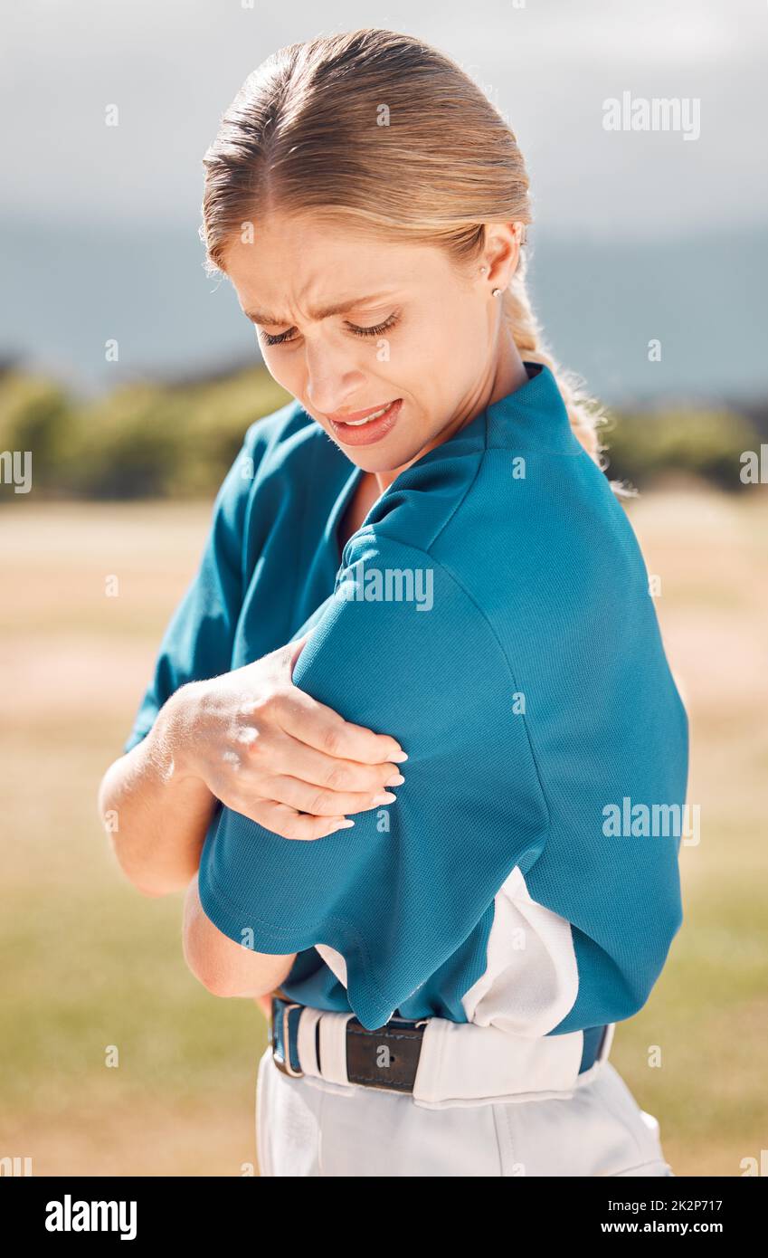 Baseball, sport and arm pain or injury on the field after an accident