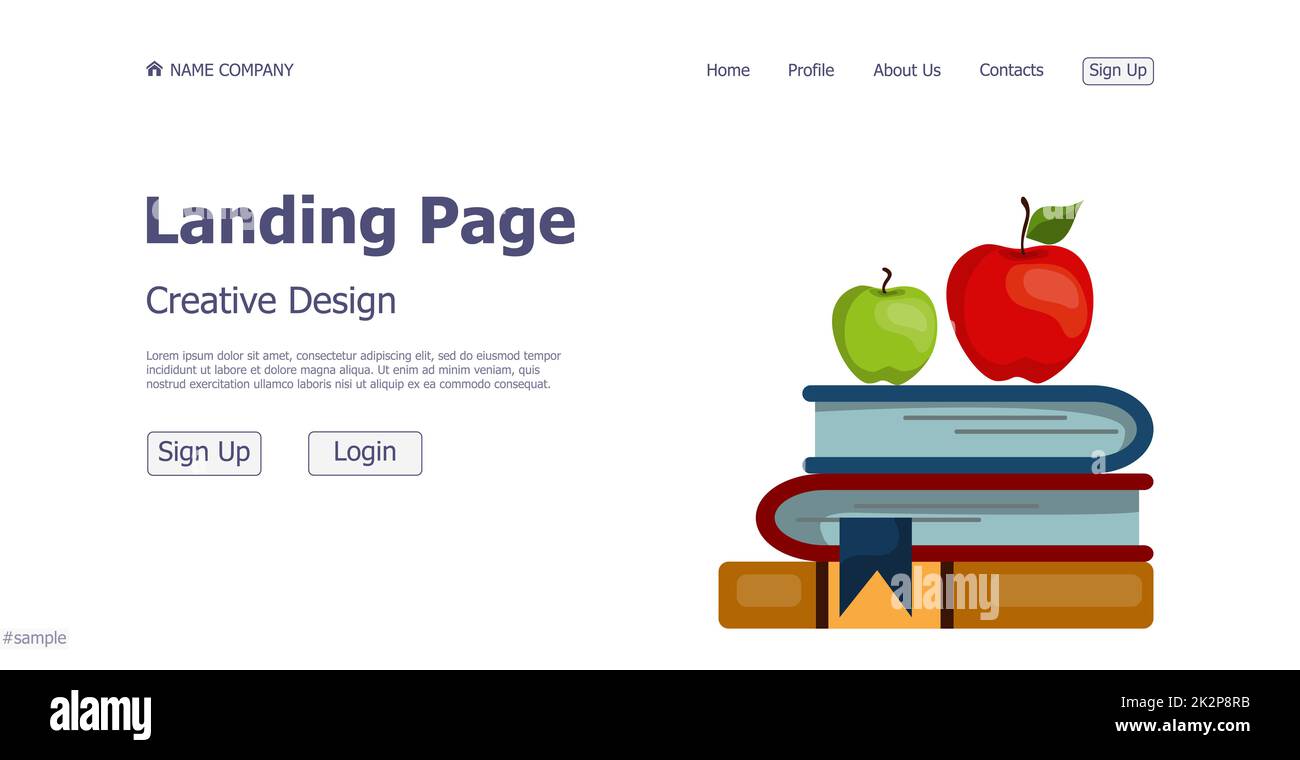 Concept design concept online school landing page website - Vector Stock Photo