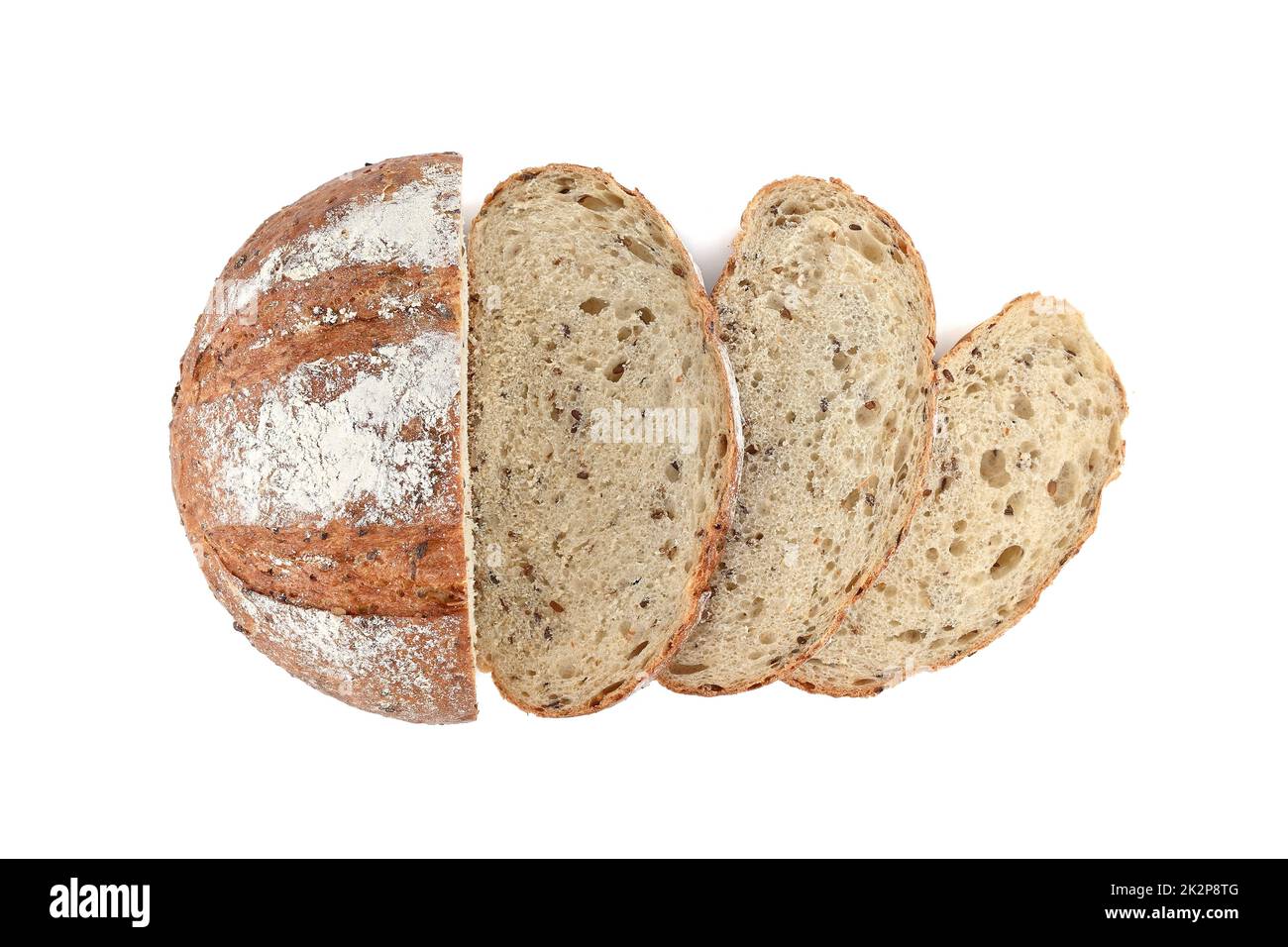 Sliced bread loaf isolated on a white background Stock Photo - Alamy
