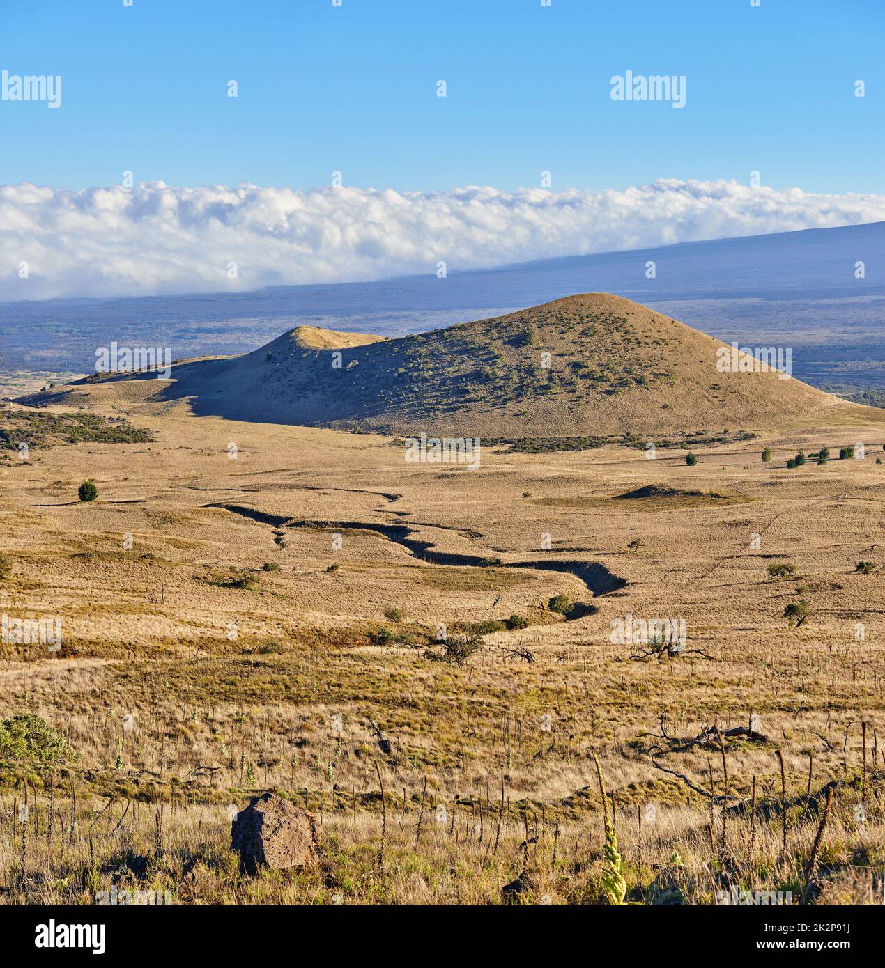 Extinct volcanic craters at Mouna Loa Hawaii. The worlds largest