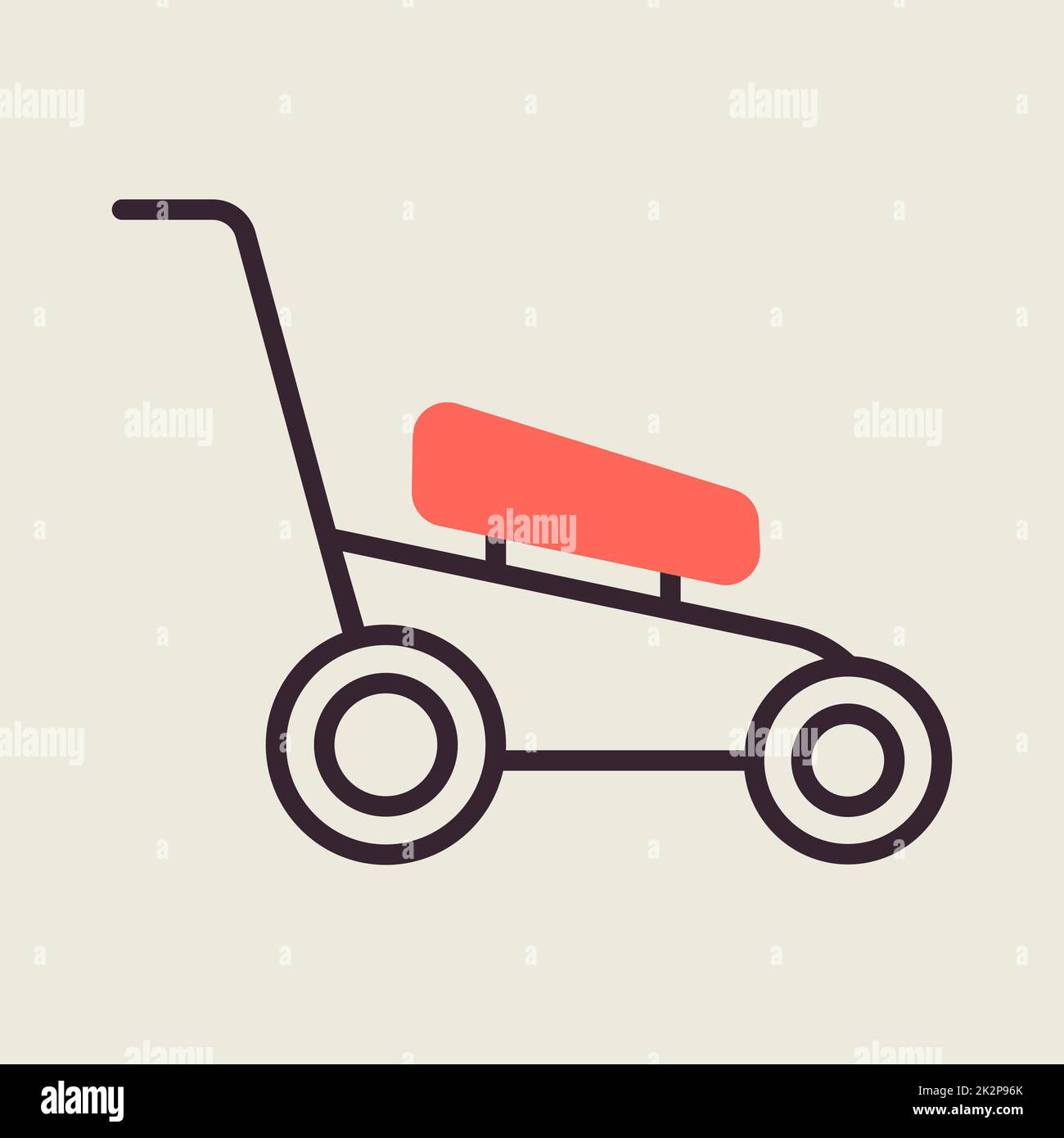 Lawn mower vector icon. Gardening grass-cutter Stock Photo - Alamy