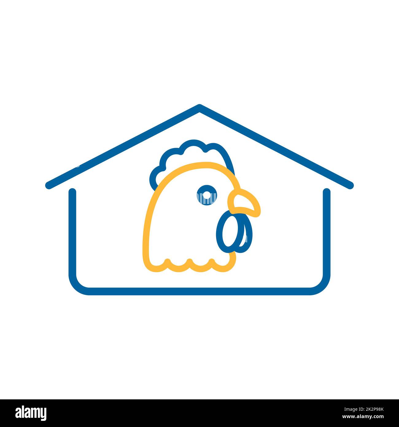 Chicken house vector icon. Farm animal sign Stock Photo - Alamy