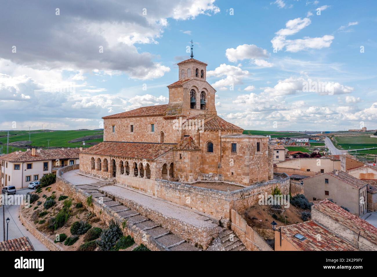 church Santa Maria del Rivero, romanesque style landmark and public monument from 12th century, in San Esteban de Gormaz, Soria, Spain Stock Photo