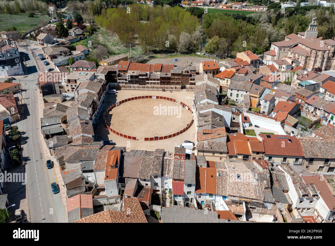 Bullfighting ring in the city of Penafiel, Spain Stock Photo