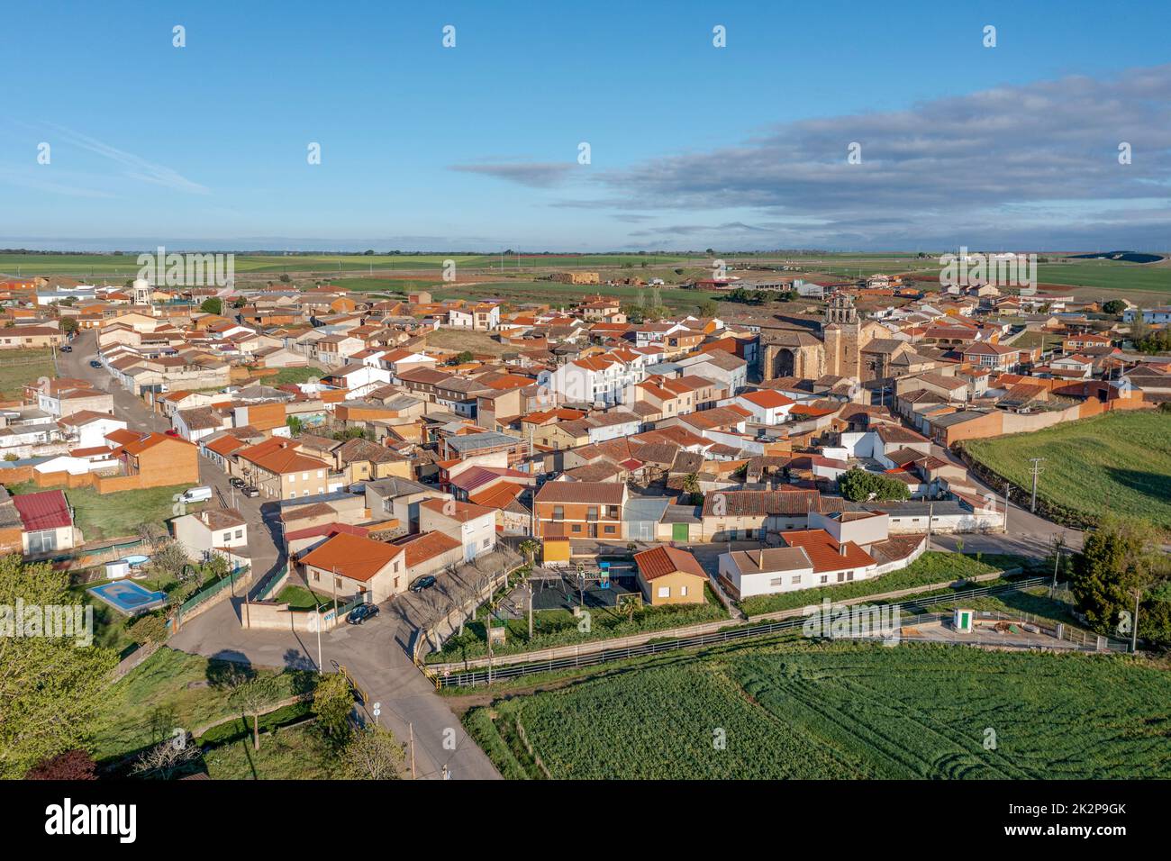 General view of La Hiniesta, a Spanish municipality and town in the province of Zamora, Spain Stock Photo