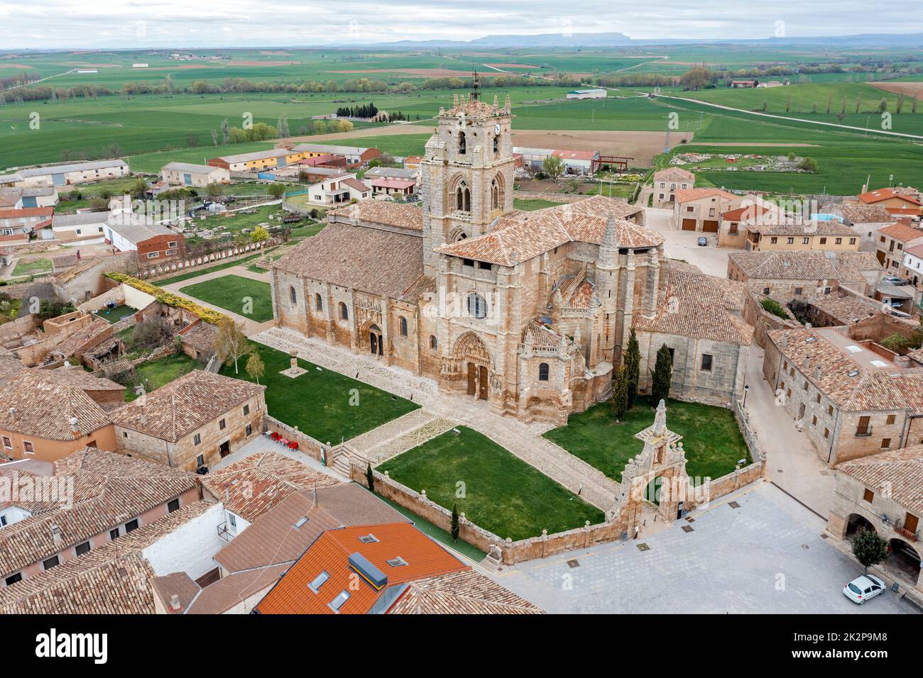 Church of Santa Maria la Real in Sasamon province of Burgos, Spain, UNESCO - the Pilgrim's Road to Santiago de Compostela Stock Photo