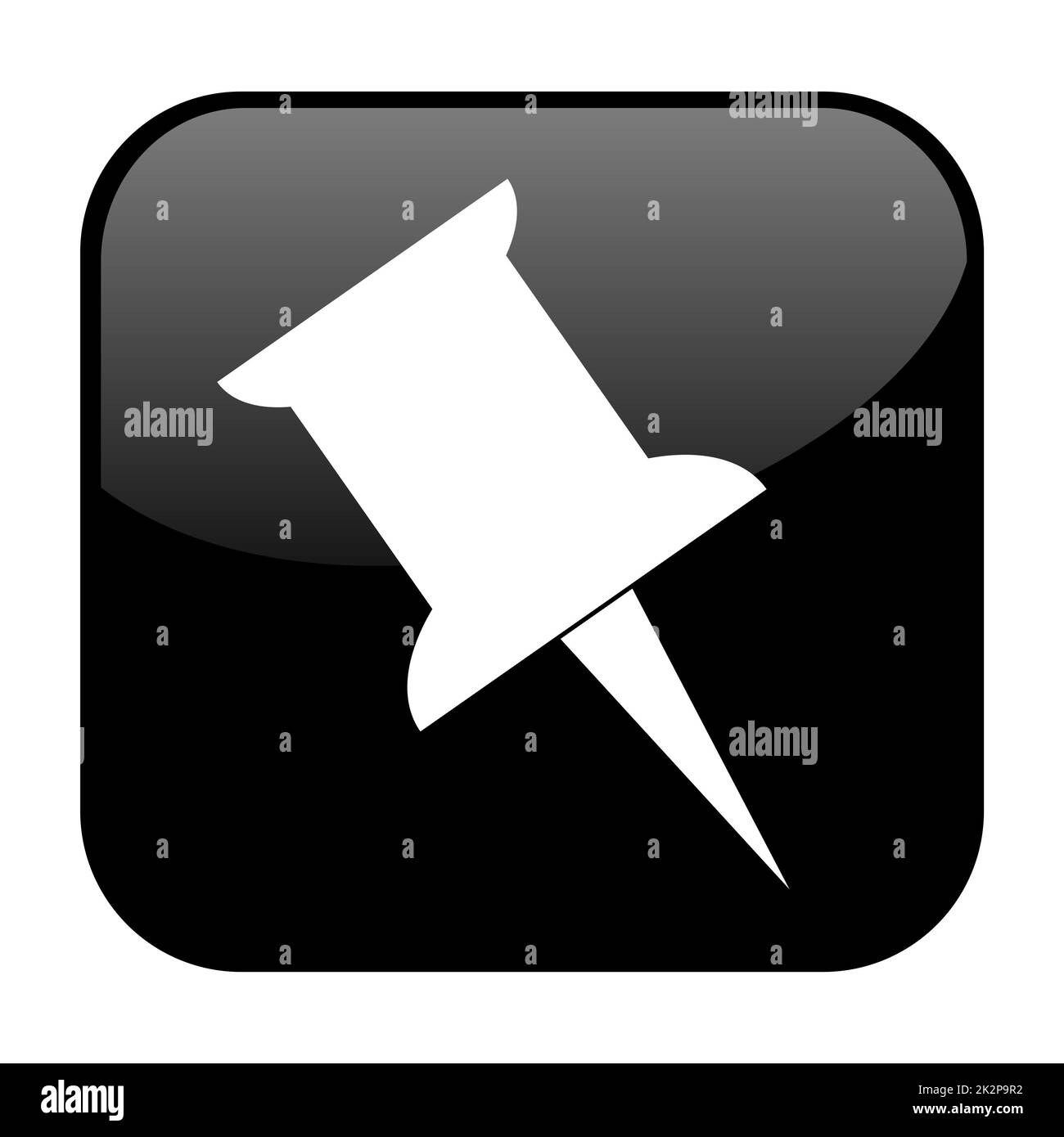 Button with black color and white icon showing Pin Needle Stock Photo Alamy