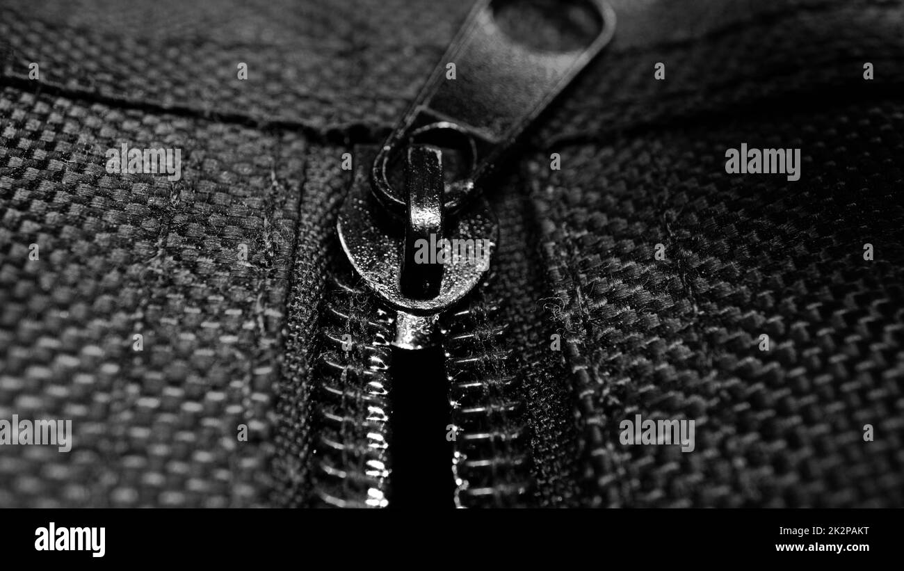 black open zipper bag Stock Photo Alamy