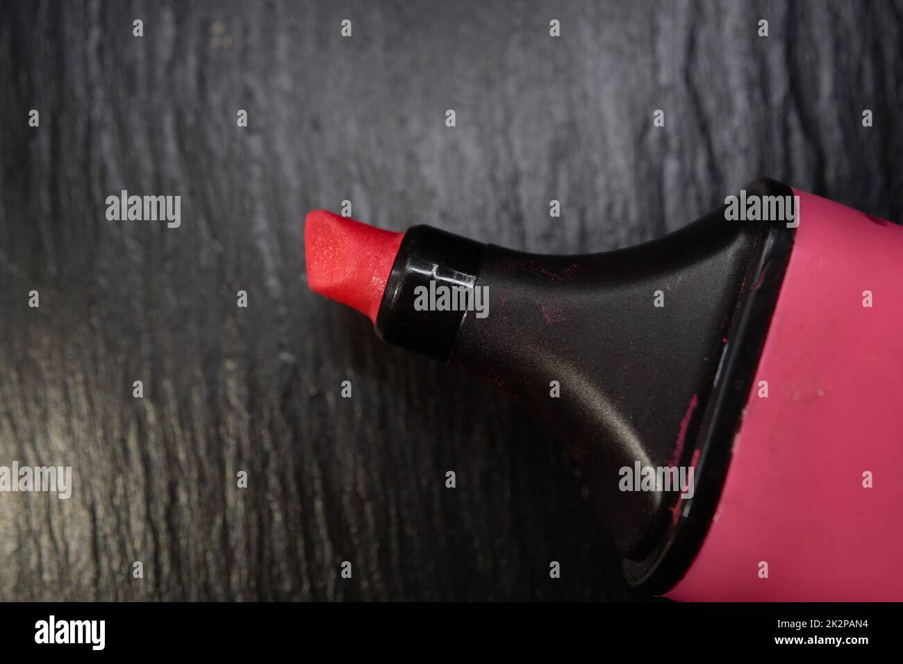 the tip of the highlighter is pink Stock Photo