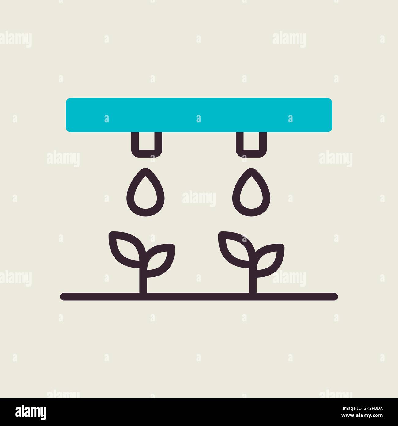 Drip irrigation system vector icon Stock Photo