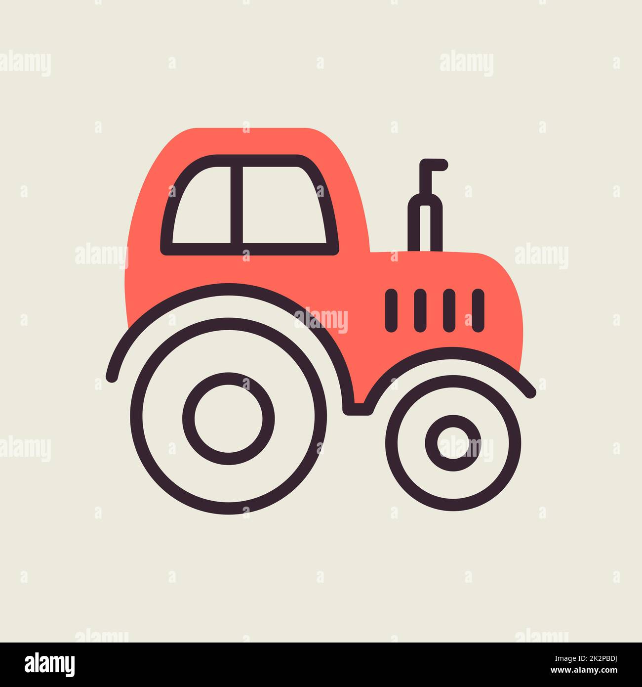 Tractor vector isolated icon. Farmer machine Stock Photo - Alamy