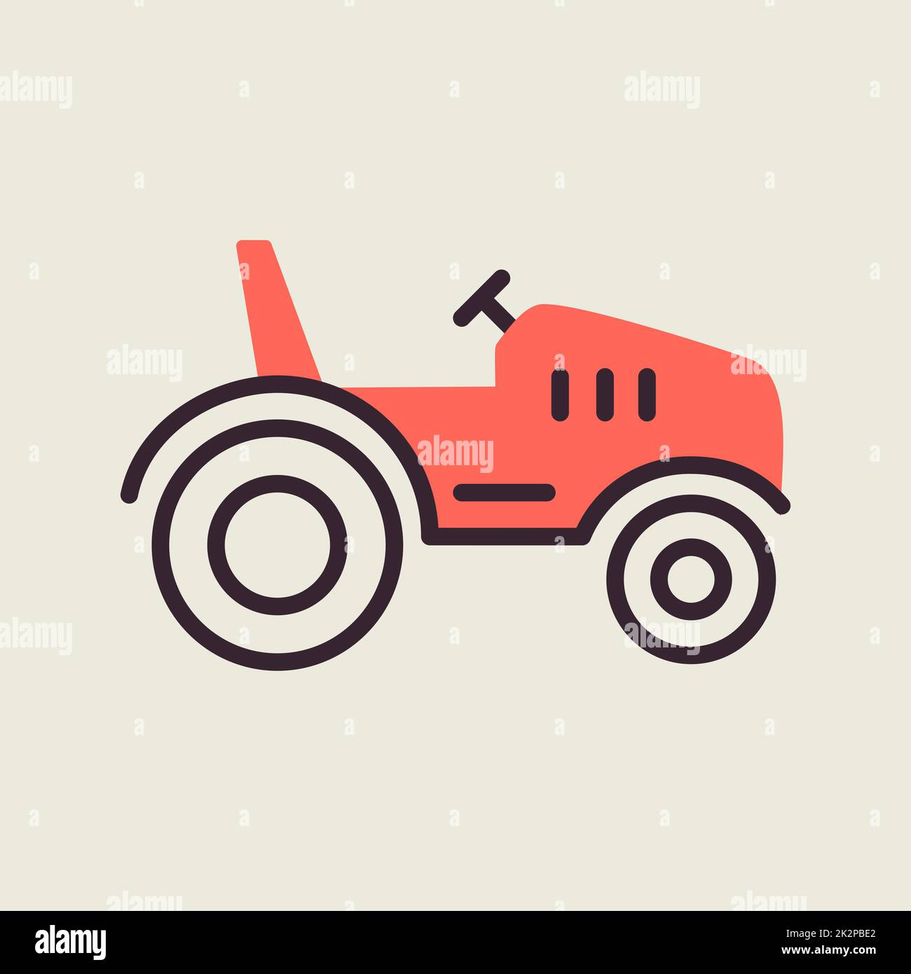 Tractor vector isolated icon. Farmer machine Stock Photo - Alamy