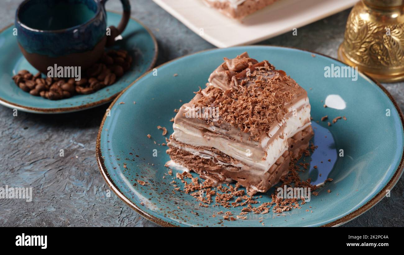 Chocolate and Vanilla Flavored vegetable fat ice cream with cemacao