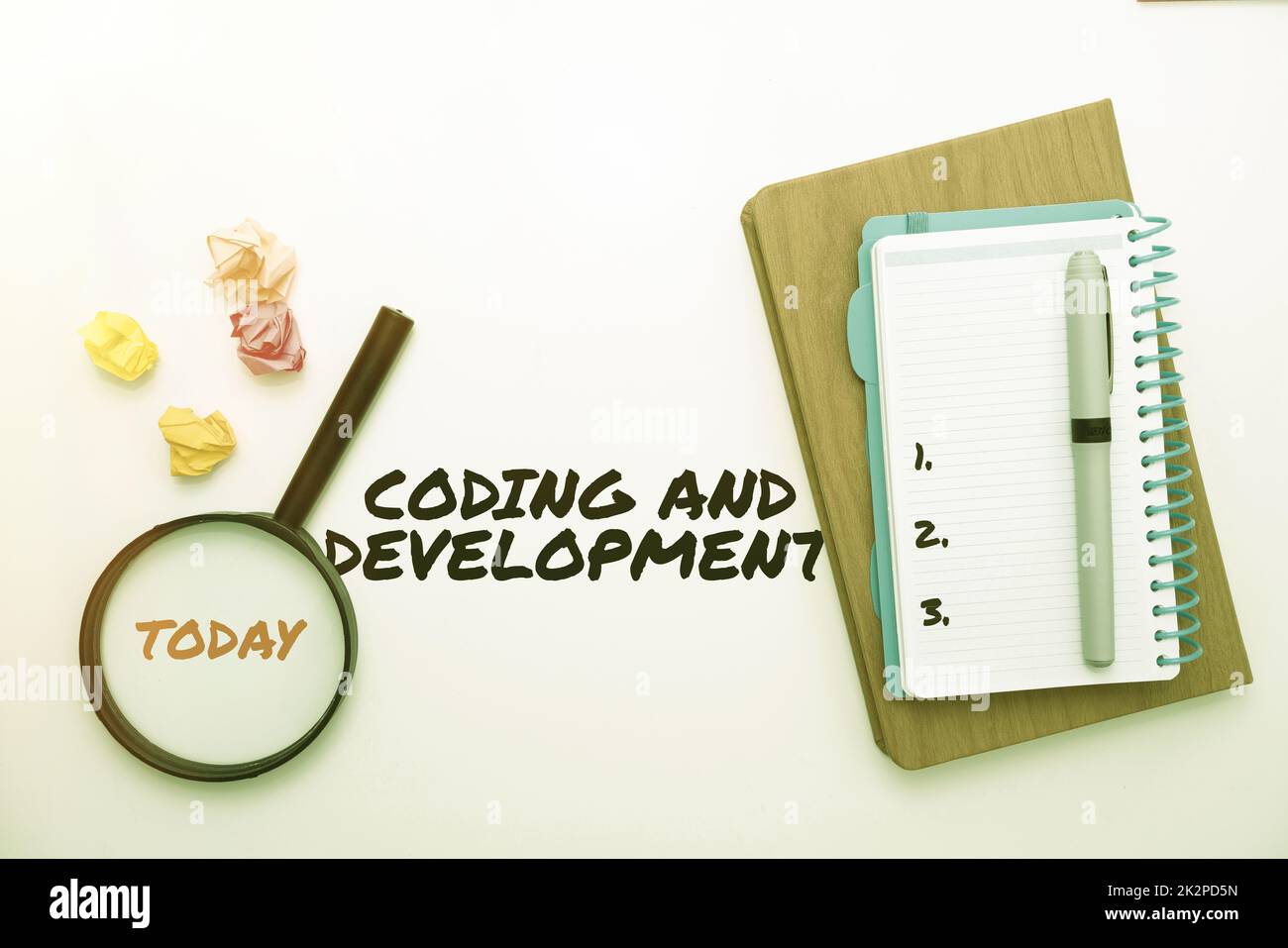 Text sign showing Coding And Development. Business concept Programming ...