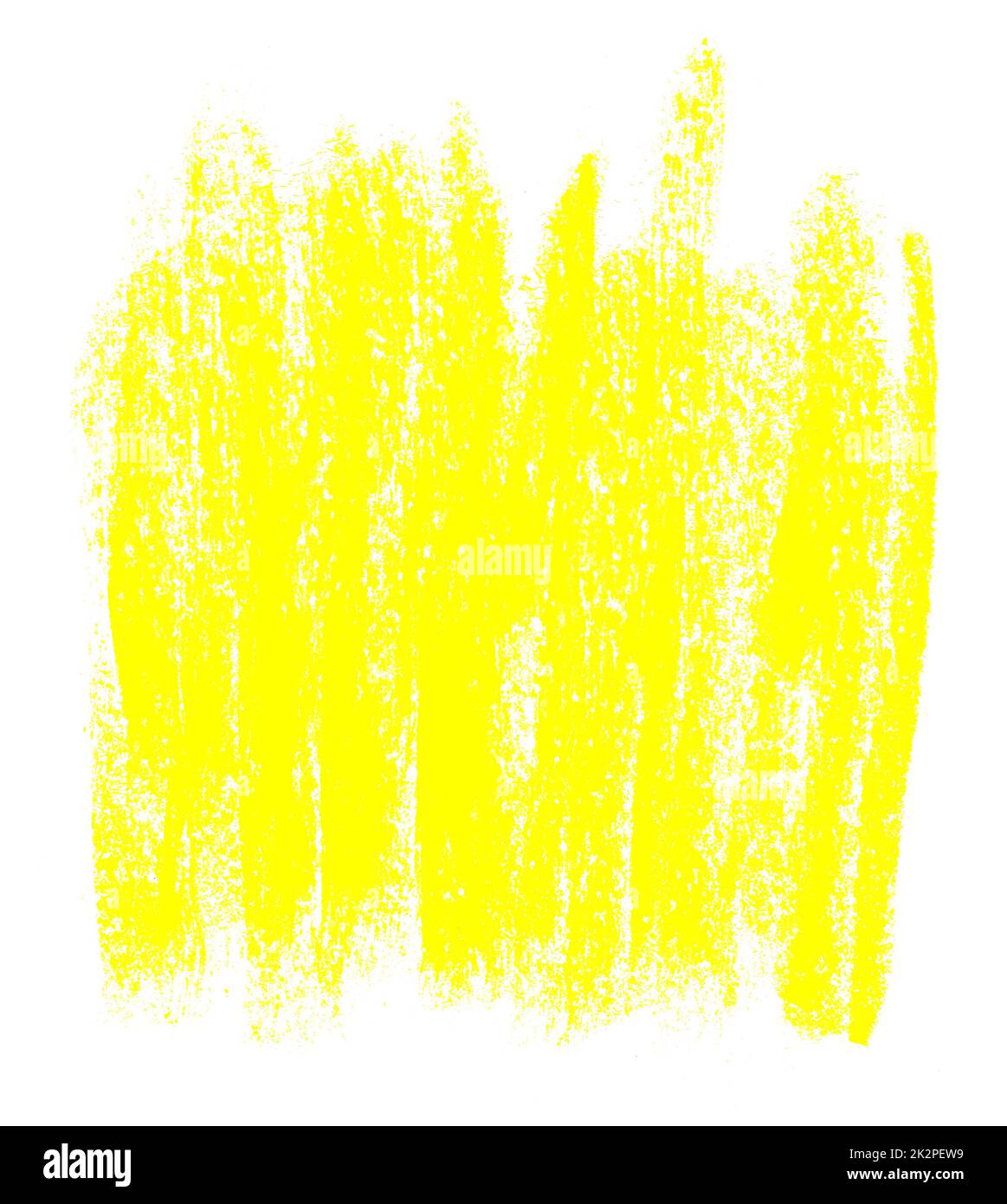 Hand painted chalk or pencil stripes with yellow color Stock Photo